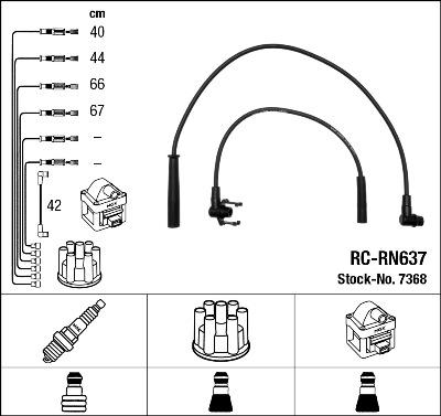 NGK 7368 - Комплект проводов зажигания parts5.com