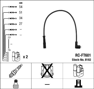 NGK 8192 - Комплект проводов зажигания parts5.com