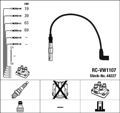 NGK 44227 - Комплект проводов зажигания parts5.com