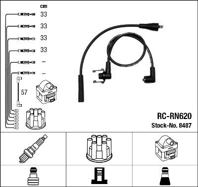 NGK 8487 - Комплект проводов зажигания parts5.com