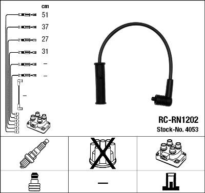 NGK 4053 - Комплект проводов зажигания parts5.com