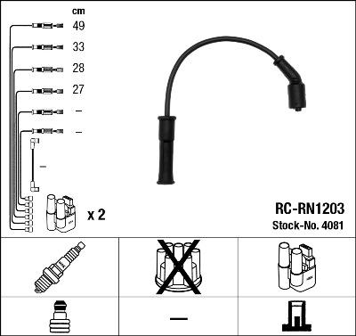 NGK 4081 - Комплект проводов зажигания parts5.com