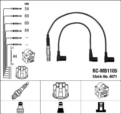 NGK 4071 - Комплект проводов зажигания parts5.com