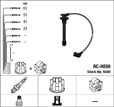 NGK 5049 - Комплект проводов зажигания parts5.com