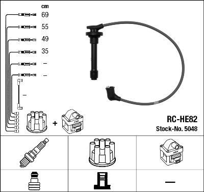 NGK 5048 - Комплект проводов зажигания parts5.com