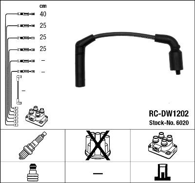 NGK 6020 - Комплект проводов зажигания parts5.com