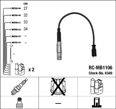 NGK 6349 - Juego de cables de encendido parts5.com