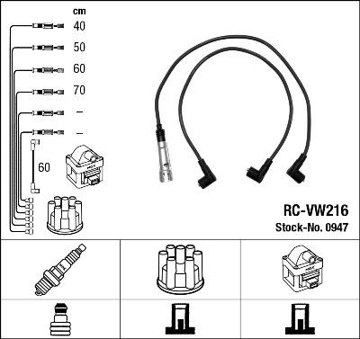 NGK 0947 - Комплект проводов зажигания parts5.com