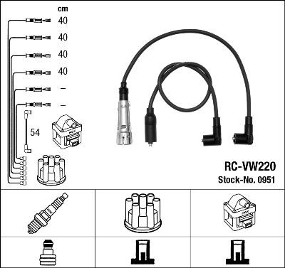 NGK 0951 - Комплект проводов зажигания parts5.com