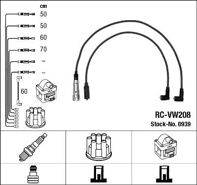 NGK 0939 - Комплект проводов зажигания parts5.com