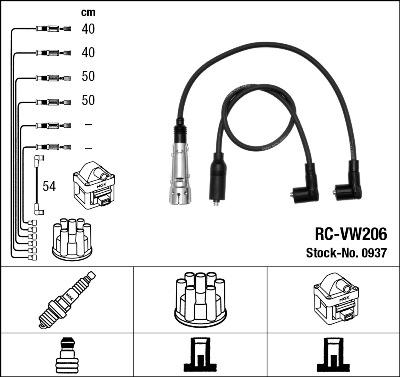 NGK 0937 - Комплект проводов зажигания parts5.com