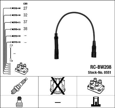 NGK 0551 - Комплект проводов зажигания parts5.com