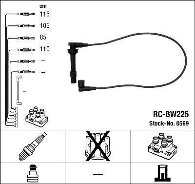 NGK 0569 - Комплект проводов зажигания parts5.com