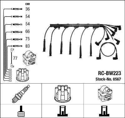 NGK 0567 - Комплект проводов зажигания parts5.com