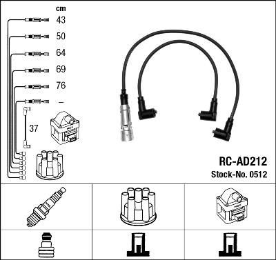 NGK 0512 - Комплект проводов зажигания parts5.com