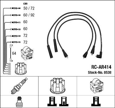 NGK 0538 - Комплект проводов зажигания parts5.com