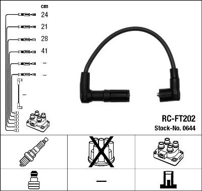 NGK 0644 - Комплект проводов зажигания parts5.com