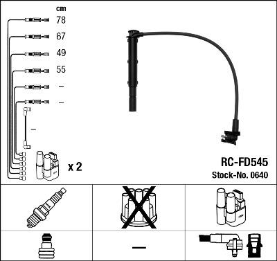 NGK 0640 - Комплект проводов зажигания parts5.com