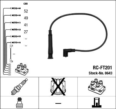NGK 0643 - Комплект проводов зажигания parts5.com