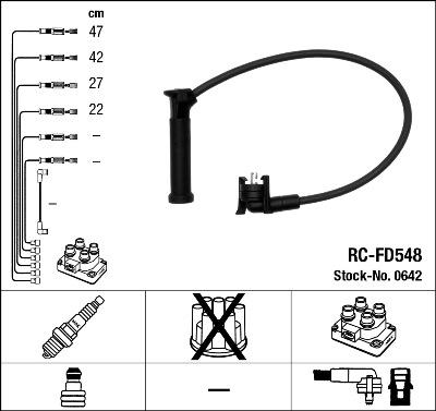 NGK 0642 - Комплект проводов зажигания parts5.com