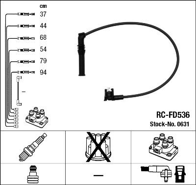 NGK 0631 - Комплект проводов зажигания parts5.com