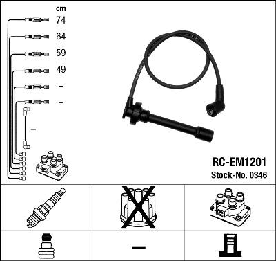 NGK 0346 - Комплект проводов зажигания parts5.com