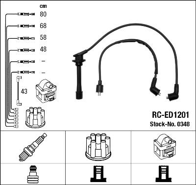 NGK 0348 - Комплект проводов зажигания parts5.com