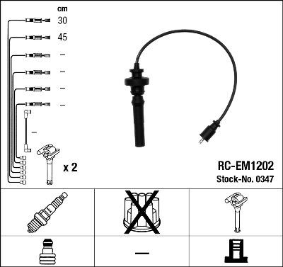NGK 0347 - Комплект проводов зажигания parts5.com