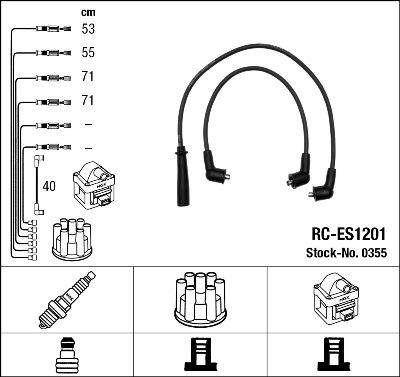 NGK 0355 - Комплект проводов зажигания parts5.com
