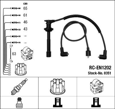 NGK 0351 - Комплект проводов зажигания parts5.com