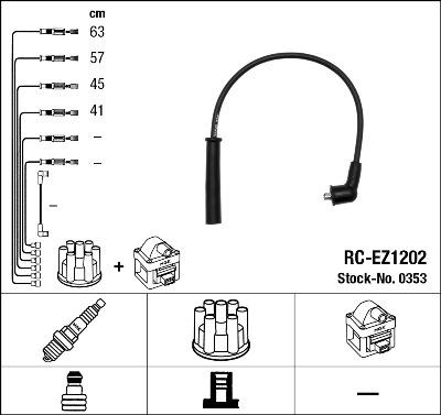 NGK 0353 - Комплект проводов зажигания parts5.com