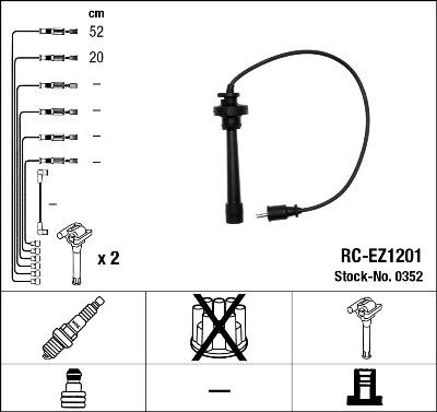 NGK 0352 - Комплект проводов зажигания parts5.com