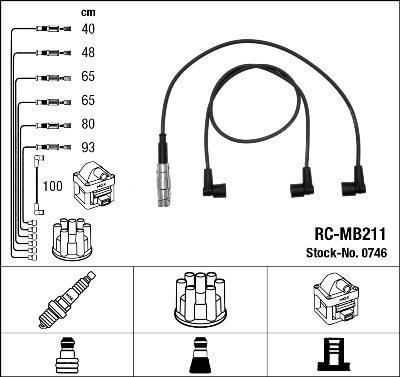 NGK 0746 - Комплект проводов зажигания parts5.com