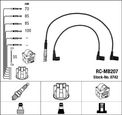 NGK 0742 - Комплект проводов зажигания parts5.com