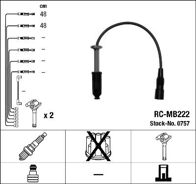 NGK 0757 - Комплект проводов зажигания parts5.com