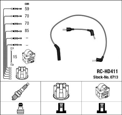 NGK 0713 - Комплект проводов зажигания parts5.com