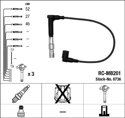 NGK 0736 - Комплект проводов зажигания parts5.com