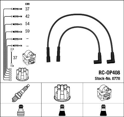 NGK 0778 - Комплект проводов зажигания parts5.com