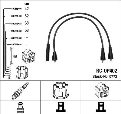 NGK 0772 - Комплект проводов зажигания parts5.com