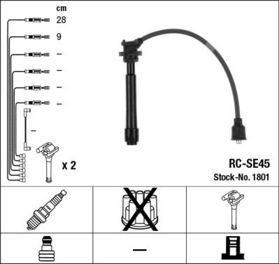 NGK 1801 - Комплект проводов зажигания parts5.com