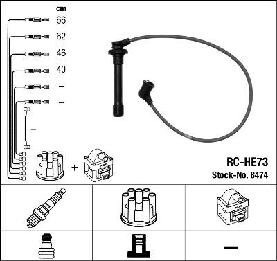 NGK 8474 - Комплект проводов зажигания parts5.com