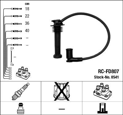 NGK 8541 - Комплект проводов зажигания parts5.com