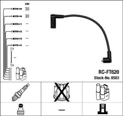 NGK 8503 - Комплект проводов зажигания parts5.com