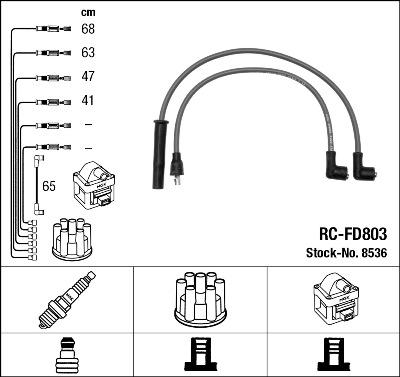 NGK 8536 - Комплект проводов зажигания parts5.com