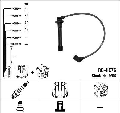 NGK 8655 - Комплект проводов зажигания parts5.com