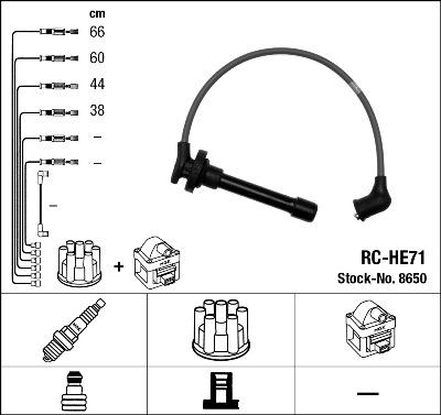 NGK 8650 - Комплект проводов зажигания parts5.com