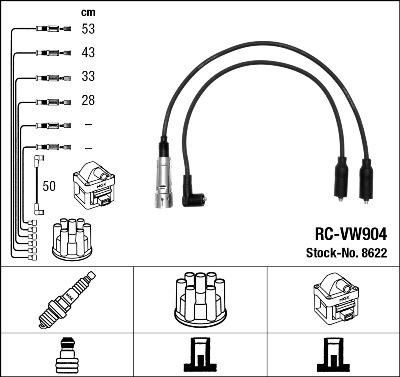 NGK 8622 - Комплект проводов зажигания parts5.com