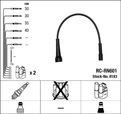 NGK 8183 - Комплект проводов зажигания parts5.com