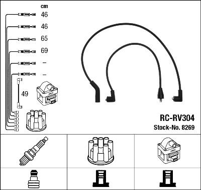 NGK 8269 - Комплект проводов зажигания parts5.com