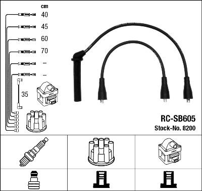 NGK 8200 - Комплект проводов зажигания parts5.com
